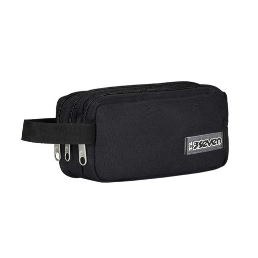 Picture of SEVEN FREETHINK JET BLACK 3 ZIP PENCIL CASE